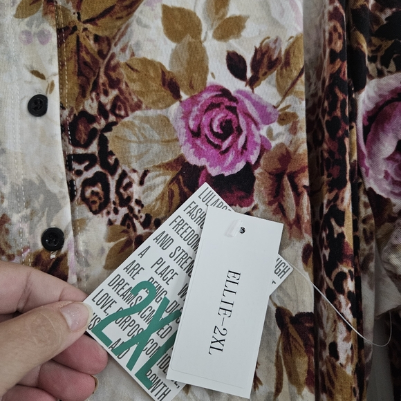 New nwt lularoe ellie dress 2x 2xl floral - Picture 2 of 2
